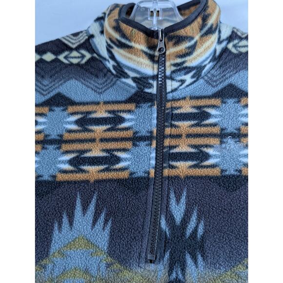 Artcic Image Grand Canyon West Aztec Print Fleece Jacket Medium 1/4 Zip Pullover - Picture 7 of 11